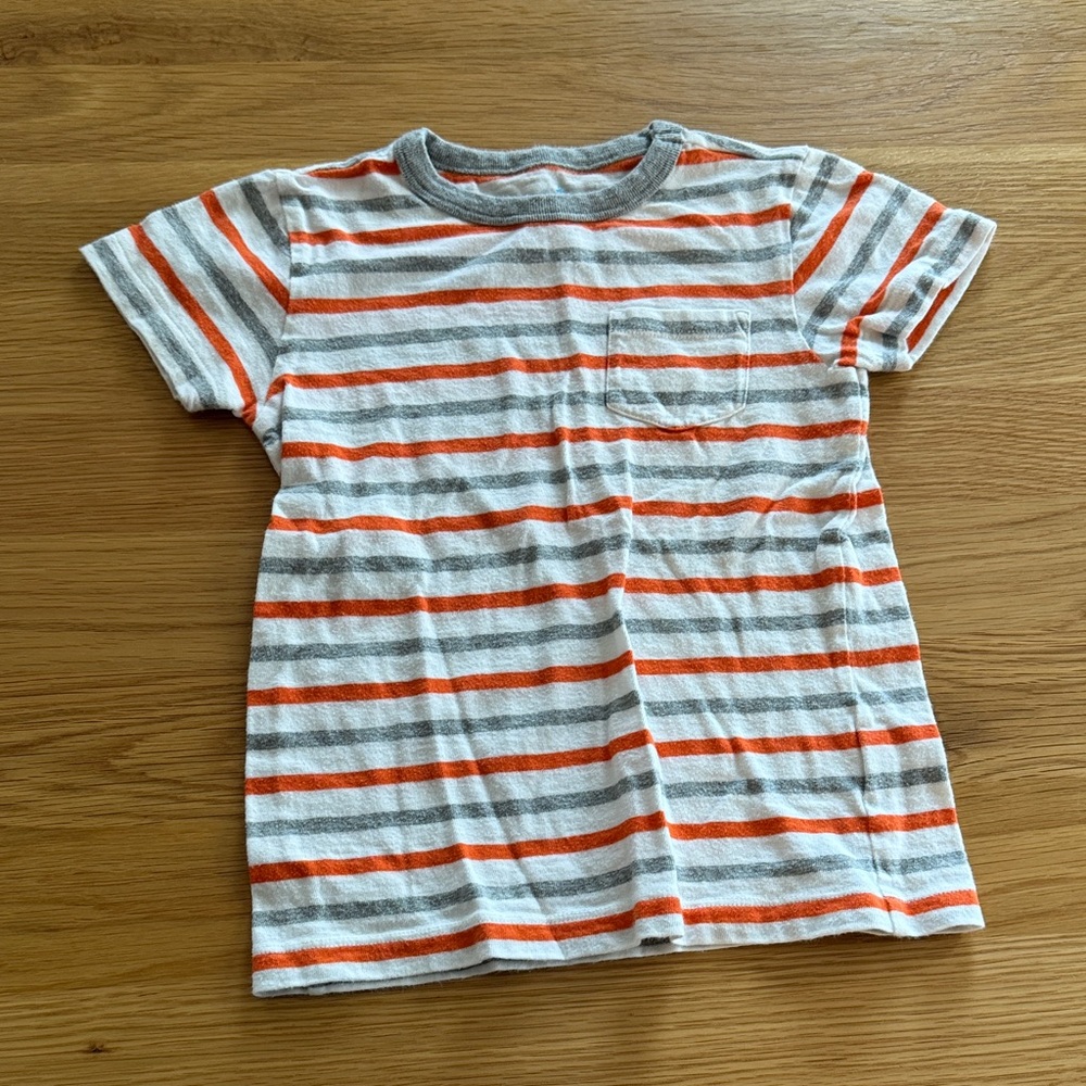 Crewcuts Orange and Gray Striped Tee